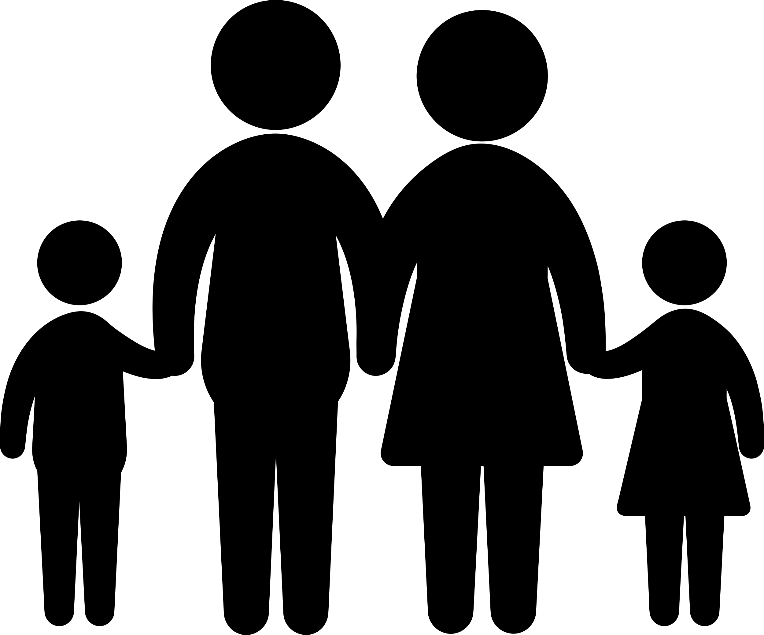 Family Silhouette Outline Icon Svg Set Free Vectors